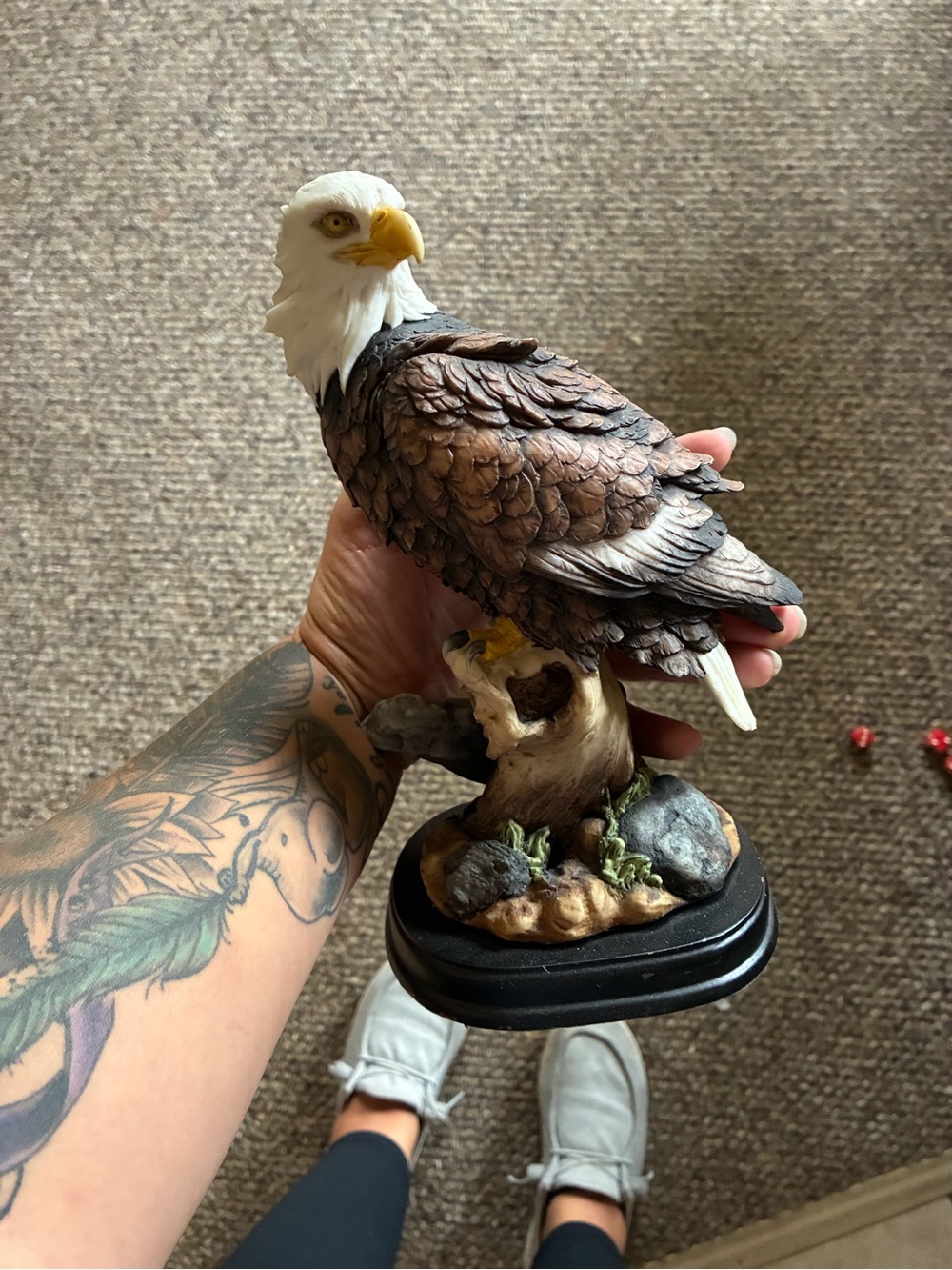 Decorative Bald Eagle Figurine - Brown & White